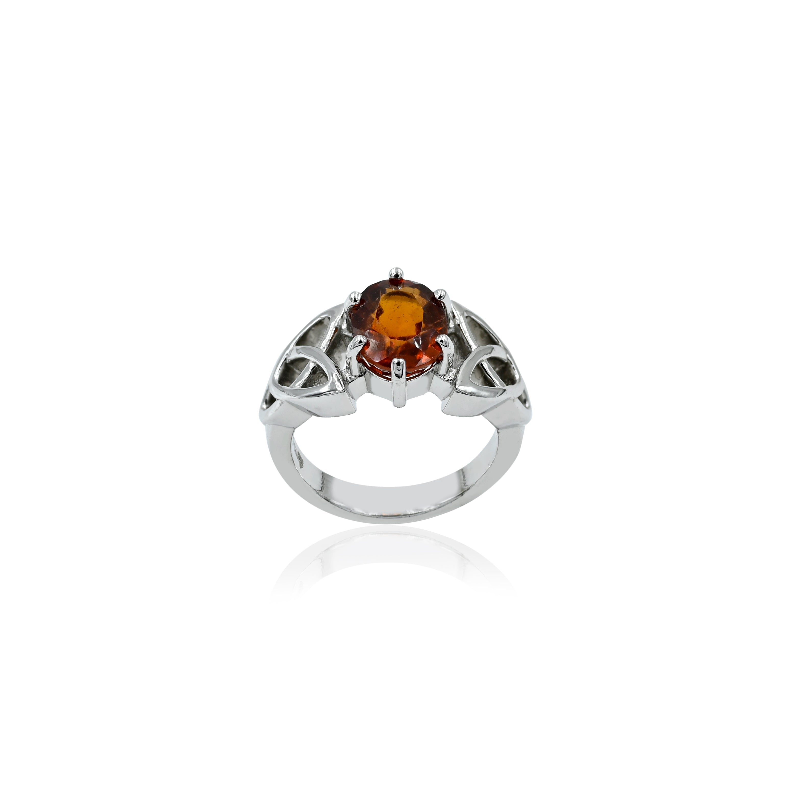 Natural Hessonite(Gomed) 3.25ct(3.58 Ratti) Faceted Ring