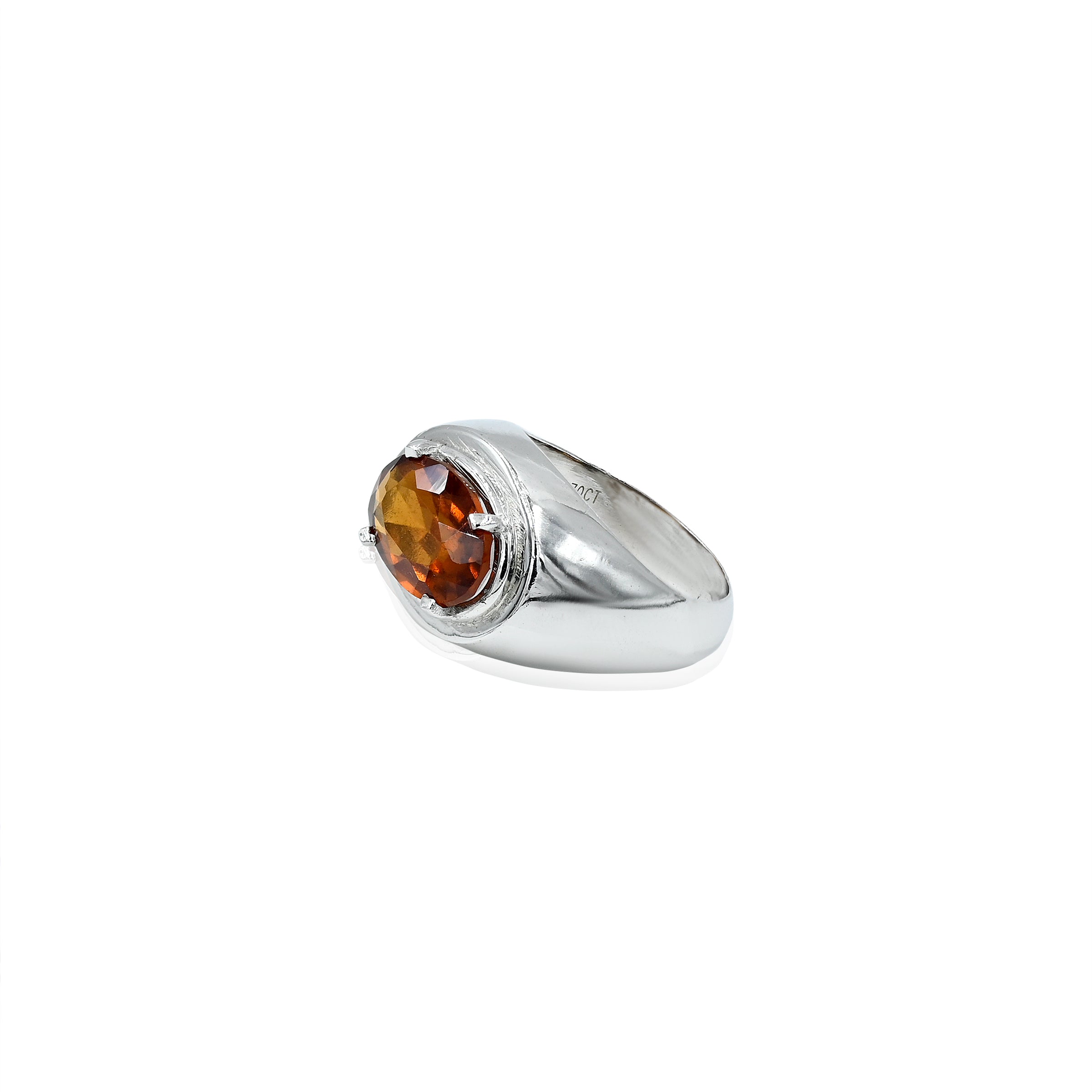Natural Hessonite(Gomed) 3.70ct(4.07 Ratti) Faceted Ring