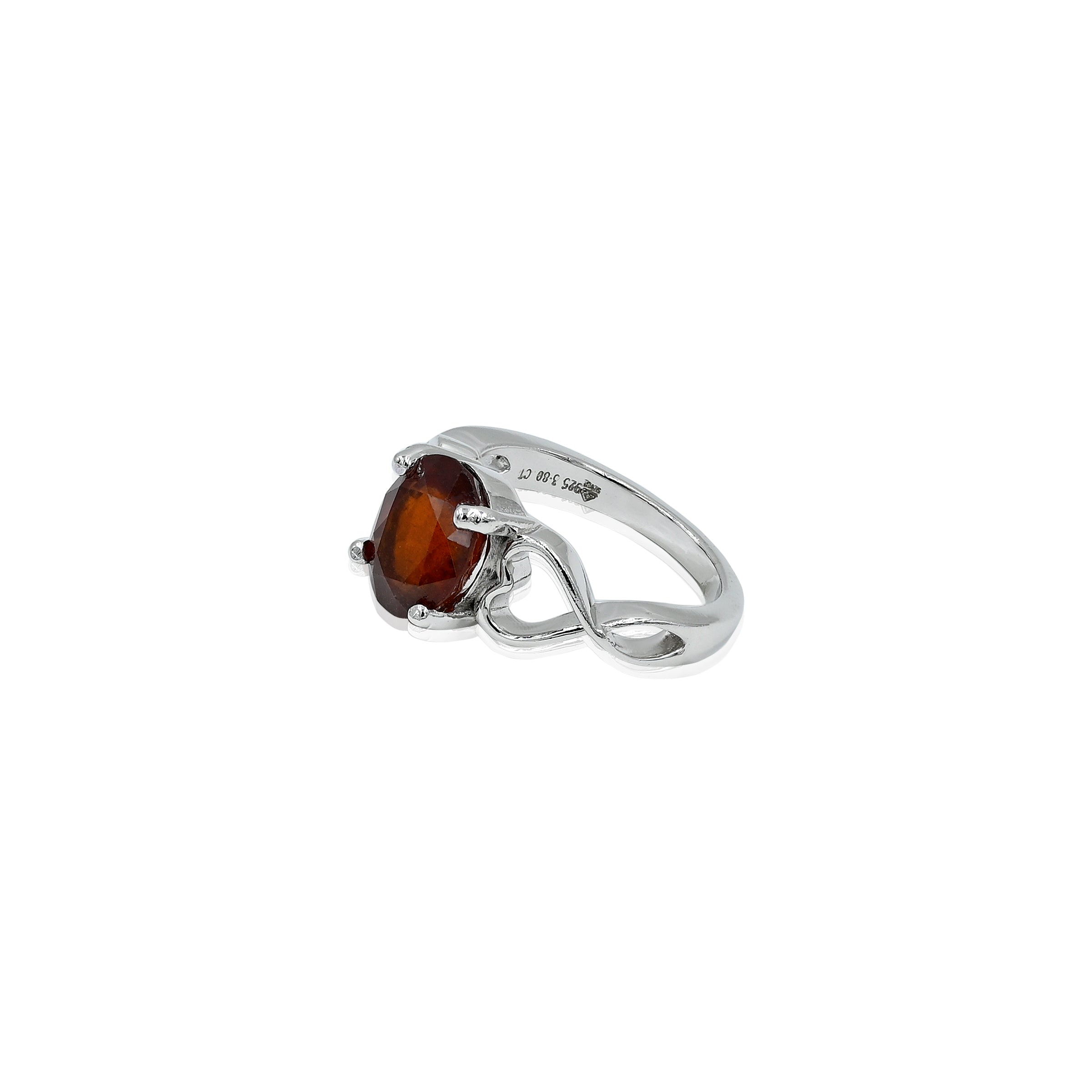 Natural Hessonite(Gomed) 3.80ct(4.18 Ratti) Faceted Ring