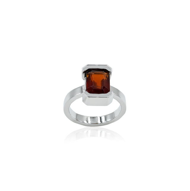 Natural Hessonite(Gomed) 3.90ct(4.29 Ratti) Faceted Ring