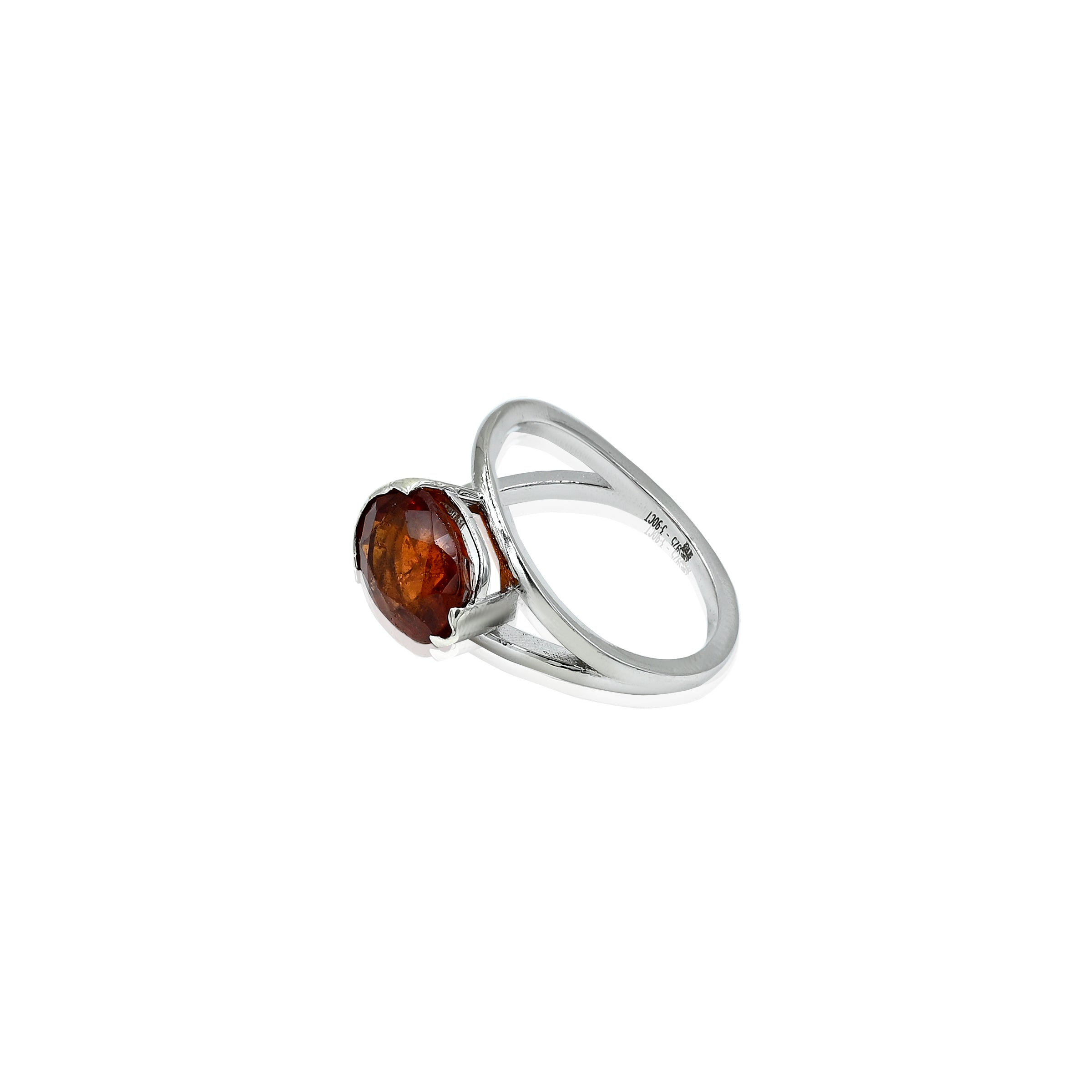 Natural Hessonite(Gomed) 3.90ct(4.29 Ratti) Faceted Ring