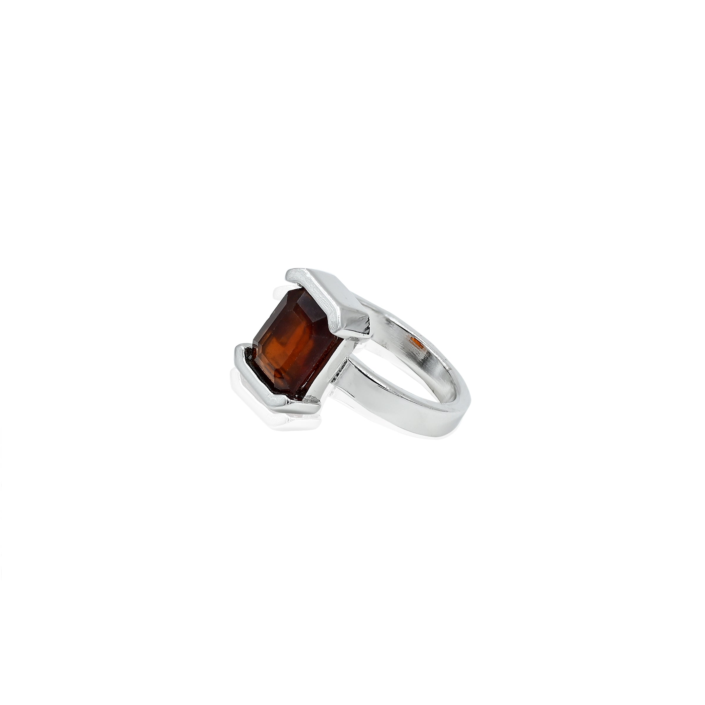 Natural Hessonite(Gomed) 3.90ct(4.29 Ratti) Faceted Ring