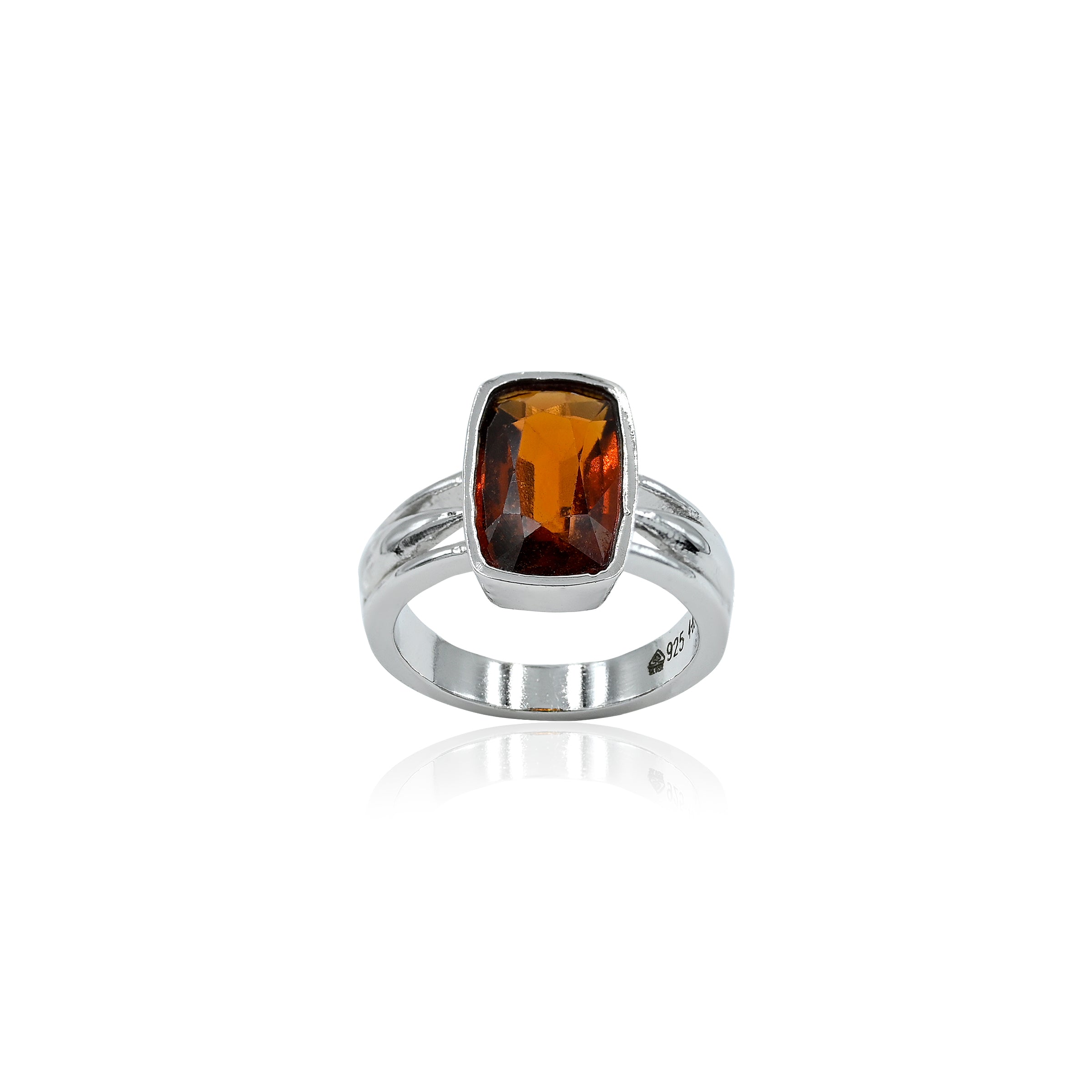 Natural Hessonite(Gomed) 4.85ct(5.34 Ratti) Faceted Ring