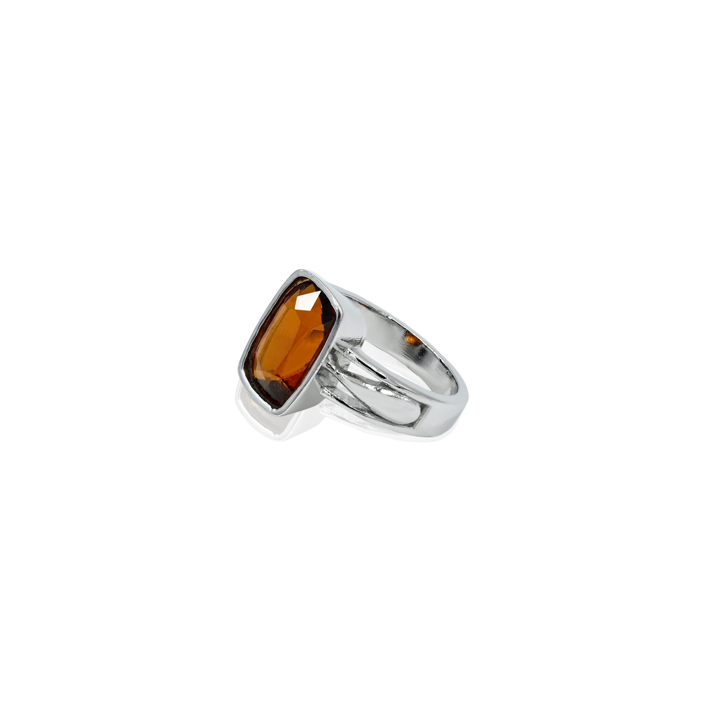 Natural Hessonite(Gomed) 4.85ct(5.34 Ratti) Faceted Ring
