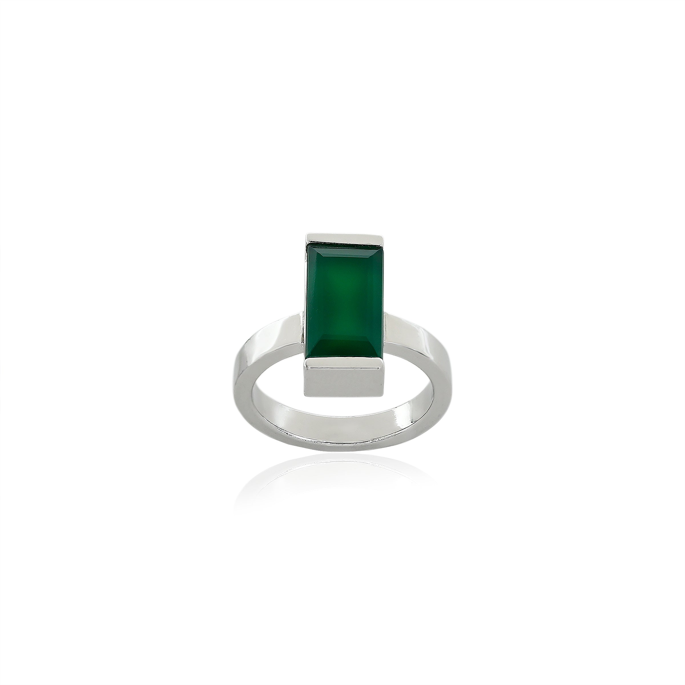 Green Onyx Ring (3.50 Carat / 3.85 Ratti)