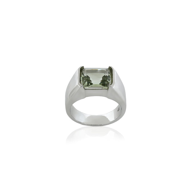 Green Amethyst Ring (4.10 Carat / 4.51 Ratti)