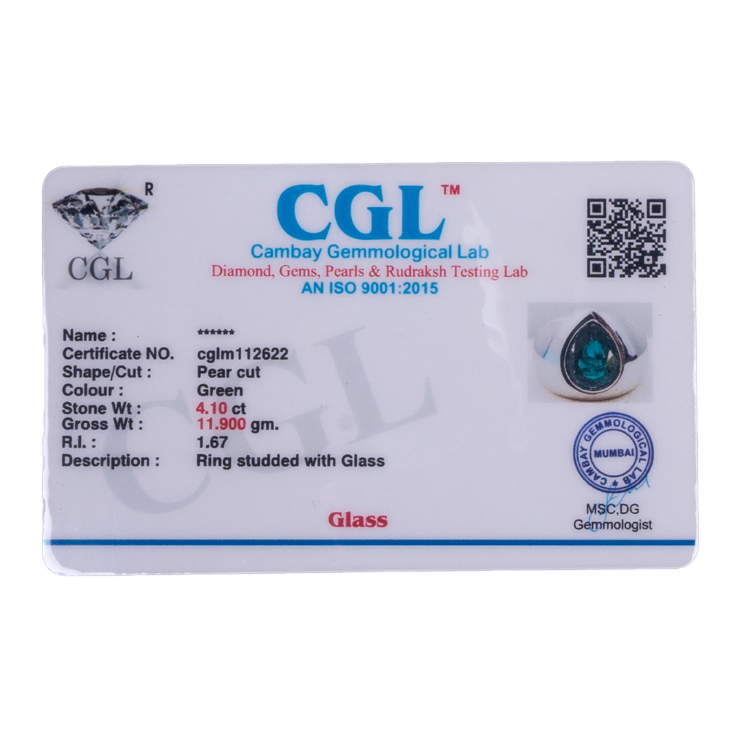 Lab Grown Emerald Ring (4.10 Carat / 4.51 Ratti)