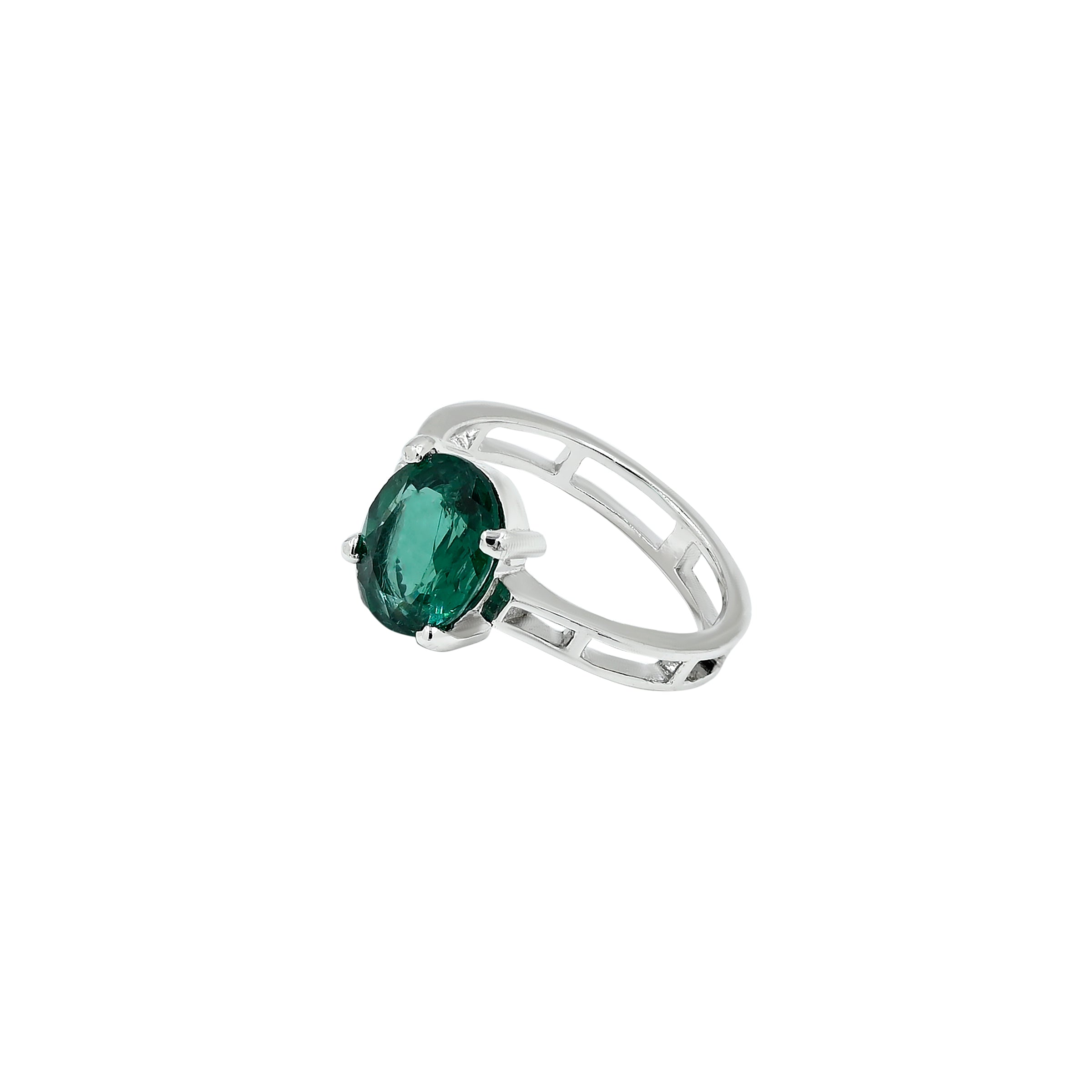 Lab Grown Emerald Ring (2.70 Carat / 2.97 Ratti)