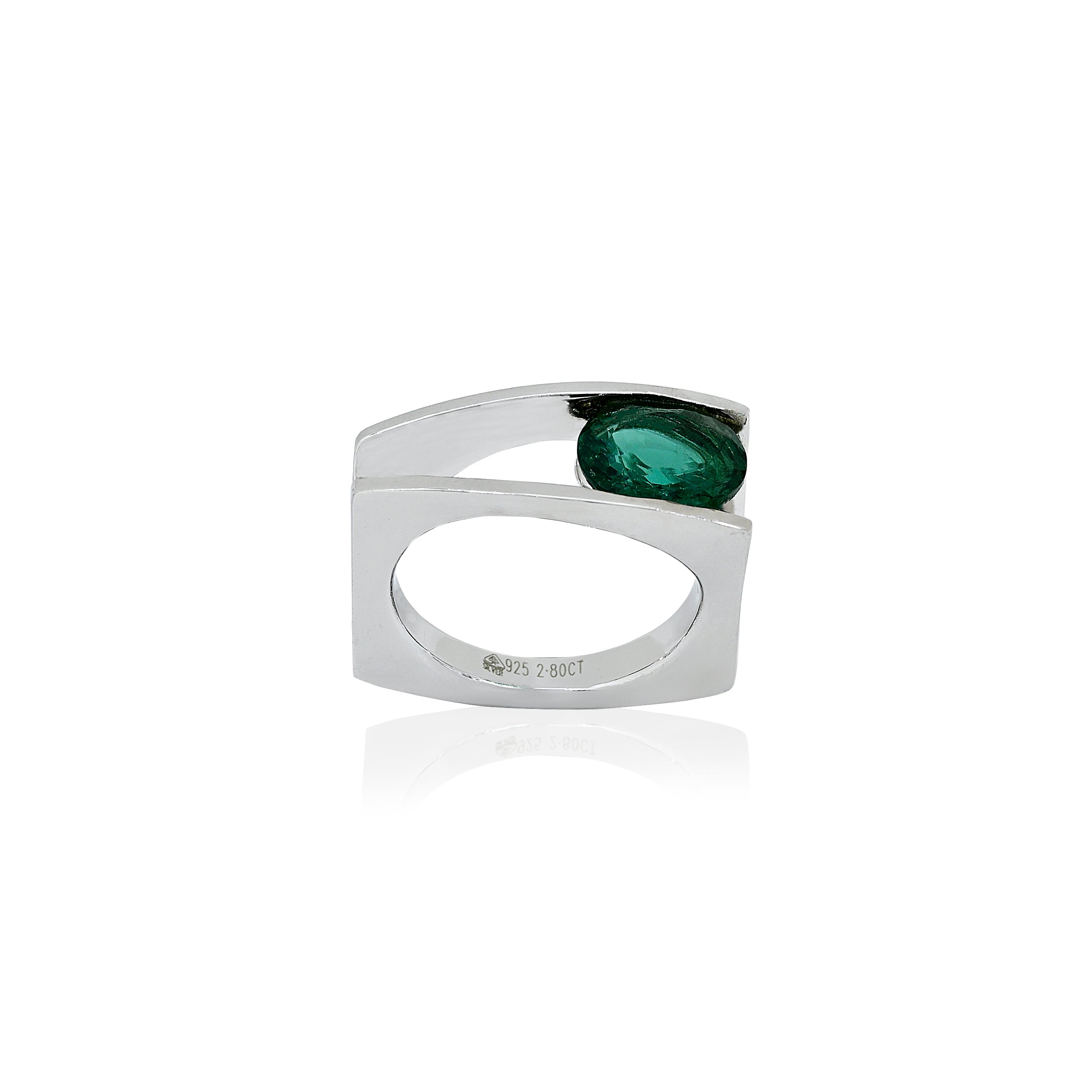 Lab Grown Emerald Ring (2.80 Carat / 3.08 Ratti)