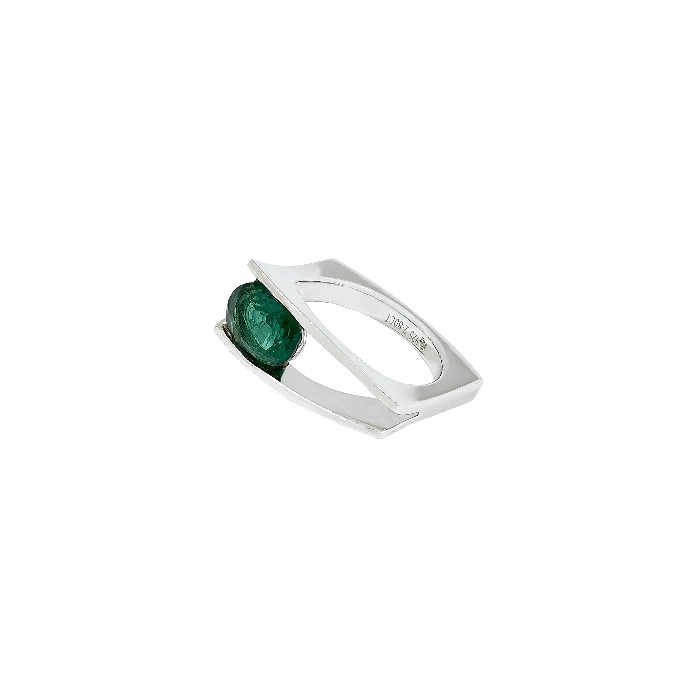 Lab Grown Emerald Ring (2.80 Carat / 3.08 Ratti)