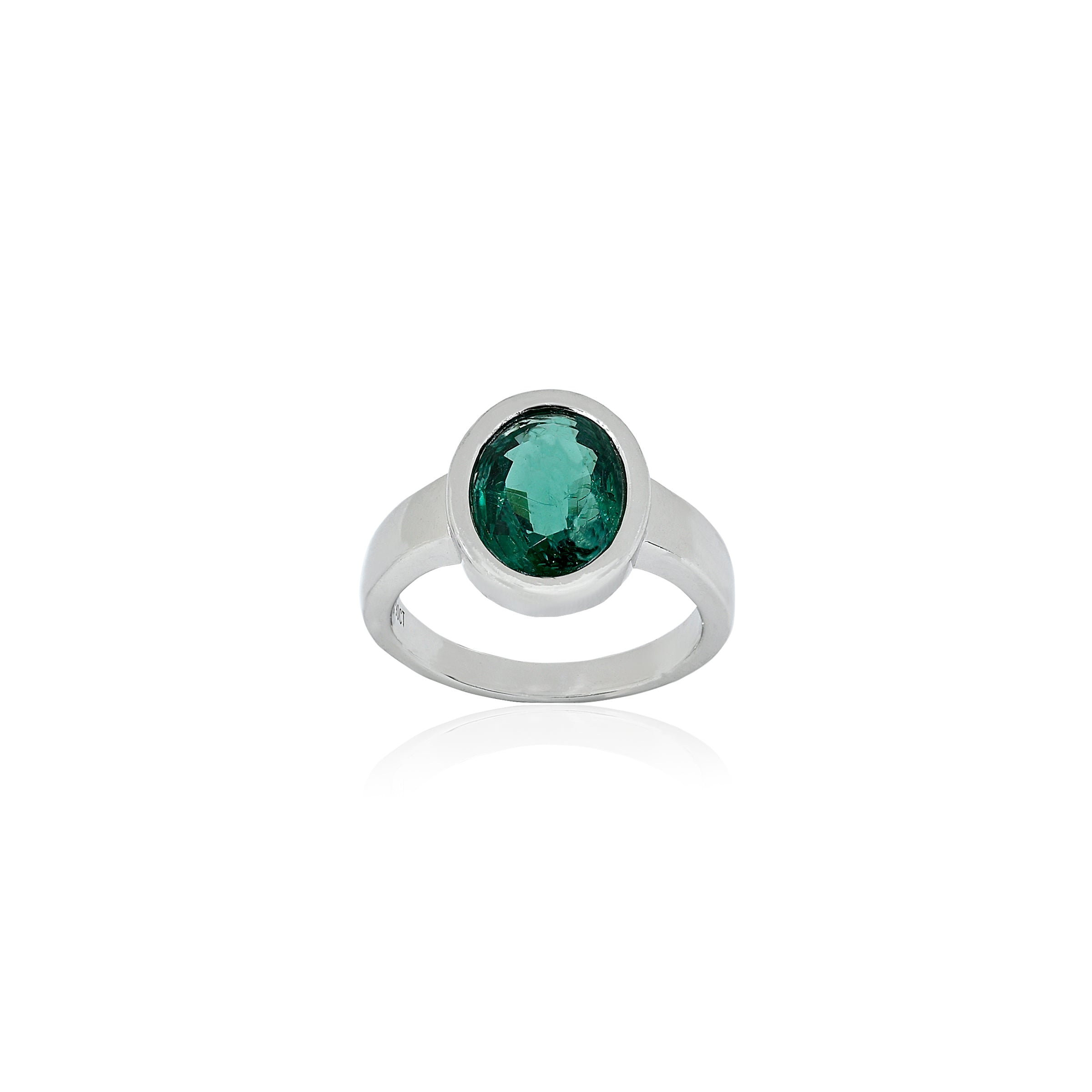 Lab Grown Emerald Ring (2.90 Carat / 3.19 Ratti)