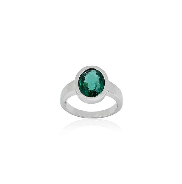 Lab Grown Emerald Ring (2.90 Carat / 3.19 Ratti)