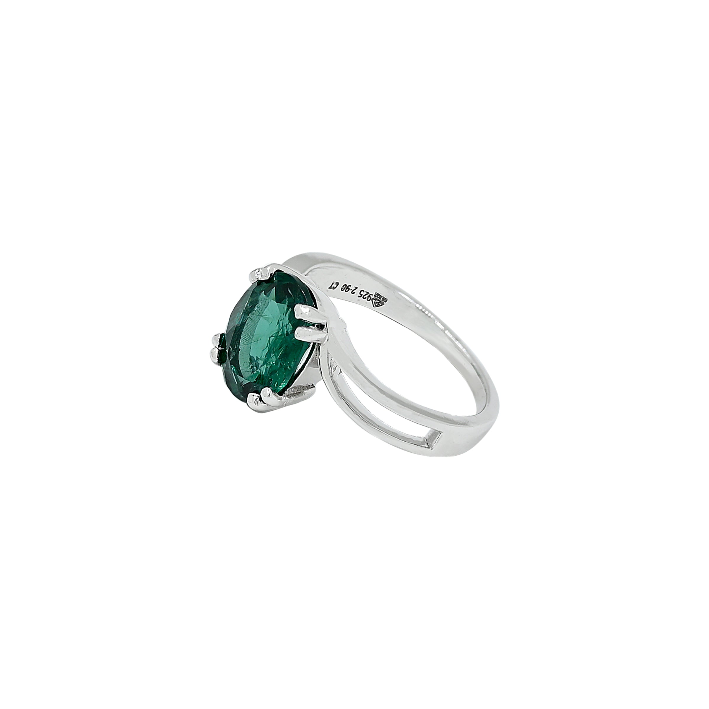 Lab Grown Emerald Ring (2.90 Carat / 3.19 Ratti)