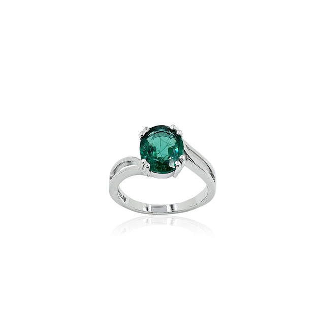 Lab Grown Emerald Ring (2.90 Carat / 3.19 Ratti)