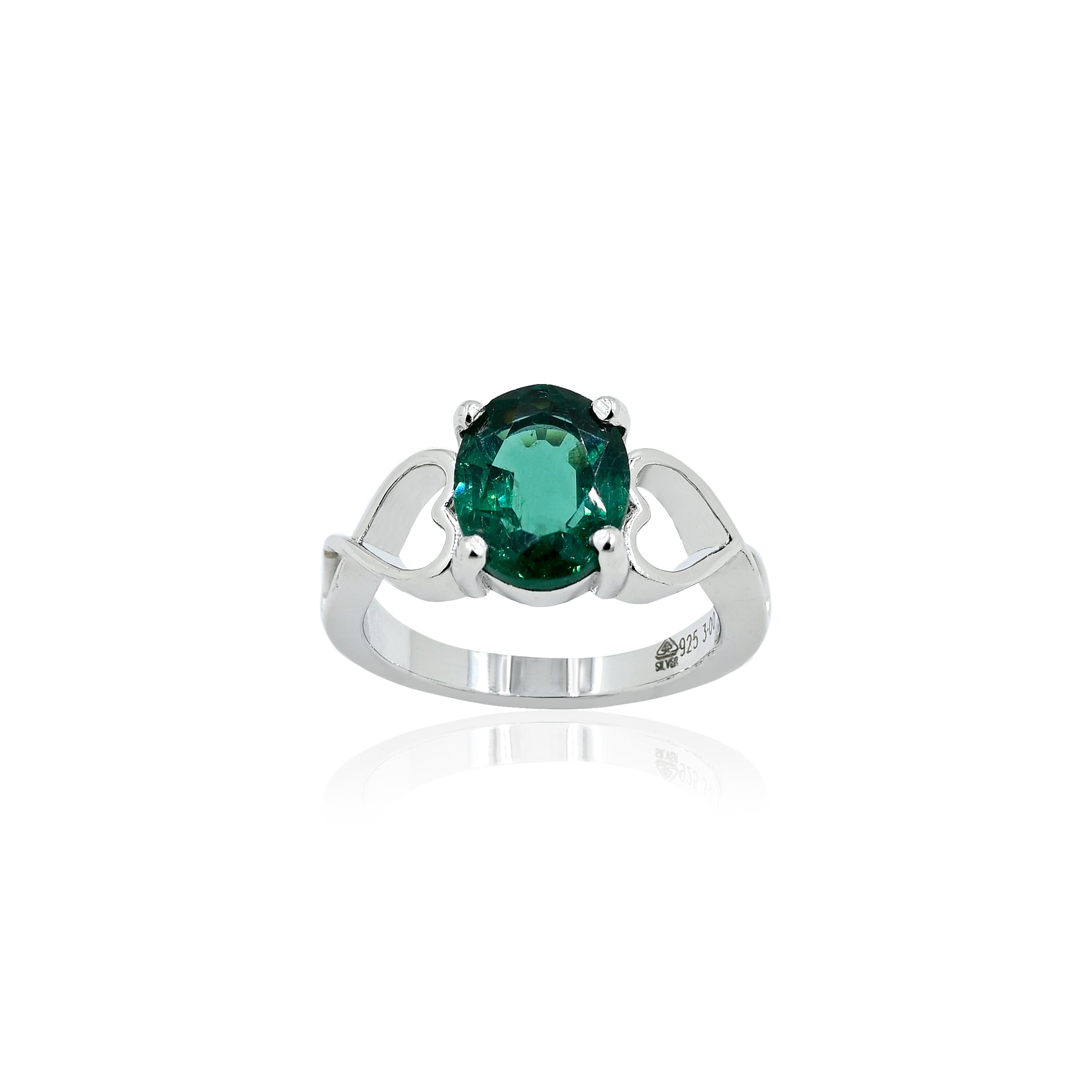 Lab Grown Emerald Ring (3.00 Carat / 3.30 Ratti)