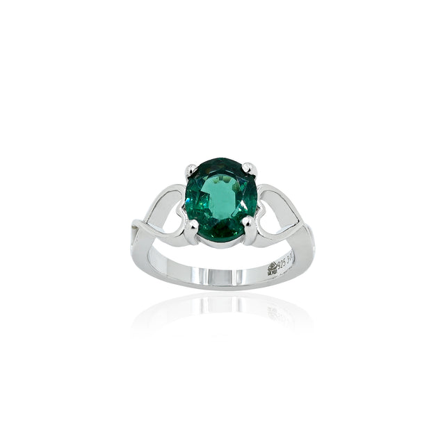 Lab Grown Emerald Ring (3.00 Carat / 3.30 Ratti)