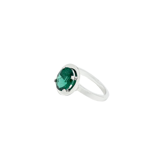 Lab Grown Emerald Ring (3.10 Carat / 3.41 Ratti)