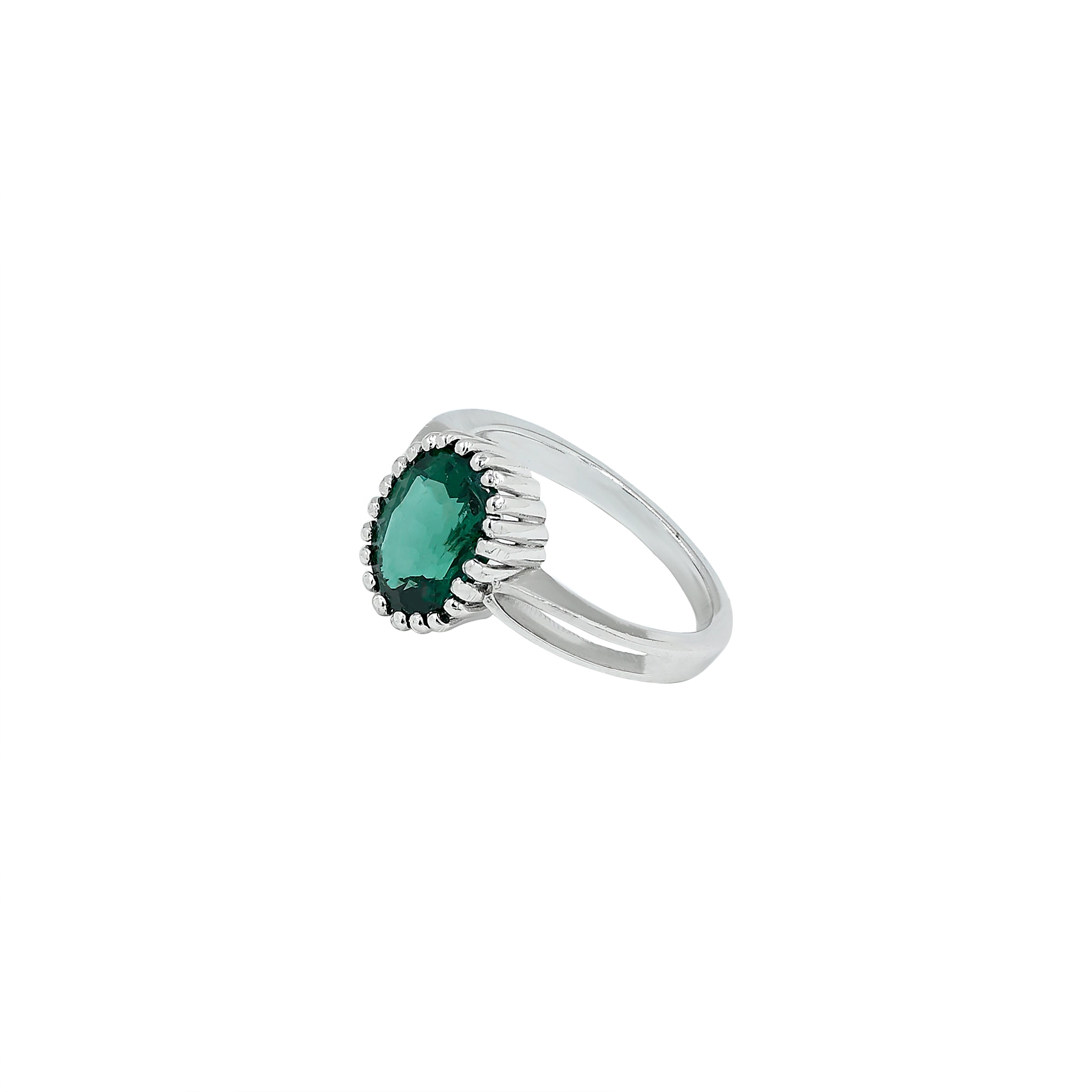 Lab Grown Emerald Ring (3.10 Carat / 3.41 Ratti)
