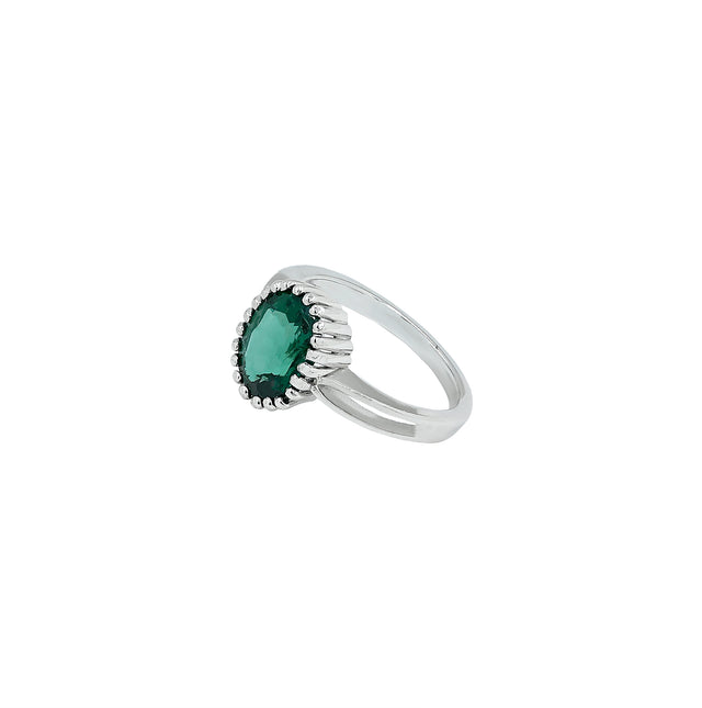 Lab Grown Emerald Ring (3.10 Carat / 3.41 Ratti)