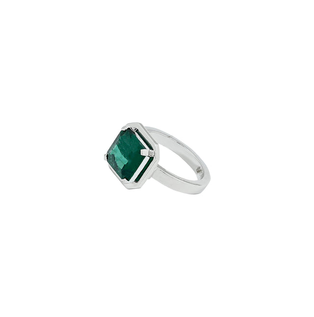 Lab Grown Emerald Ring (4.15 Carat / 4.57 Ratti)
