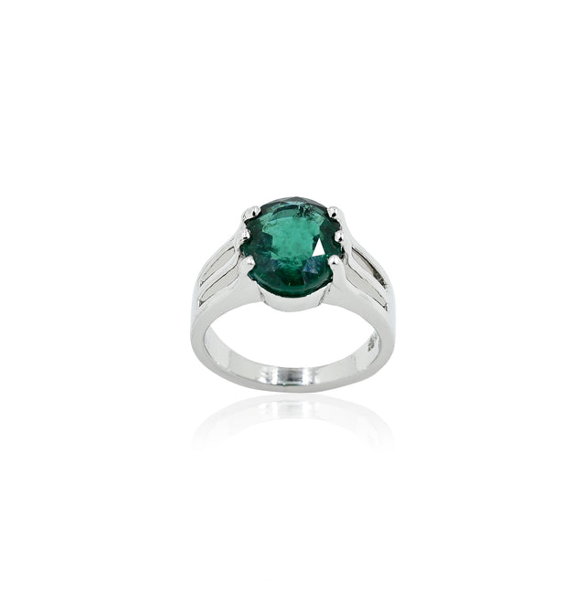 Lab Grown Emerald Ring (5.30 Carat / 5.83 Ratti)