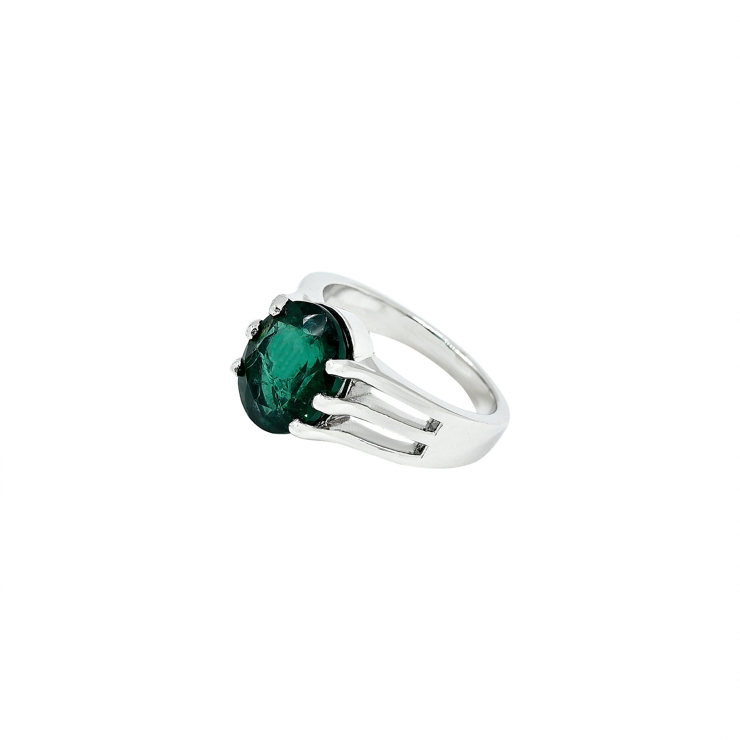 Lab Grown Emerald Ring (5.30 Carat / 5.83 Ratti)