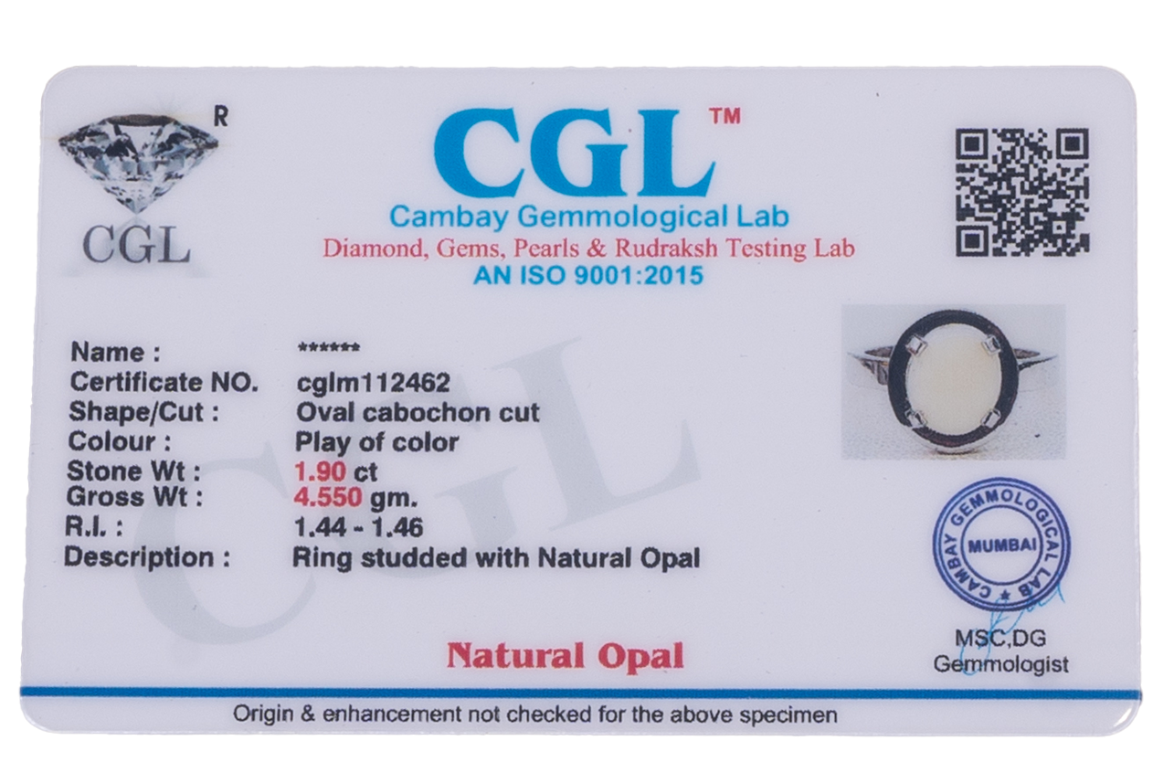 Opal Ring (1.90 Carat / 2.09 Ratti)