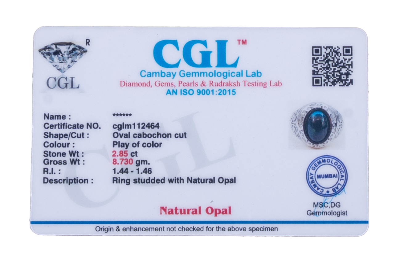 Green Opal Ring (2.85 Carat / 3.14 Ratti)