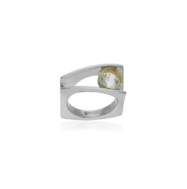 Natural White Topaz 3.25ct (3.58 Ratti) Ring