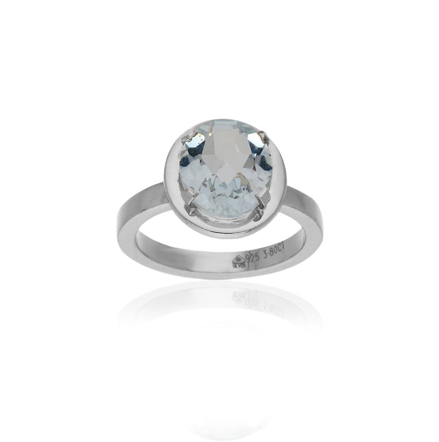 Natural White Topaz 3.80ct (4.18 Ratti) Ring