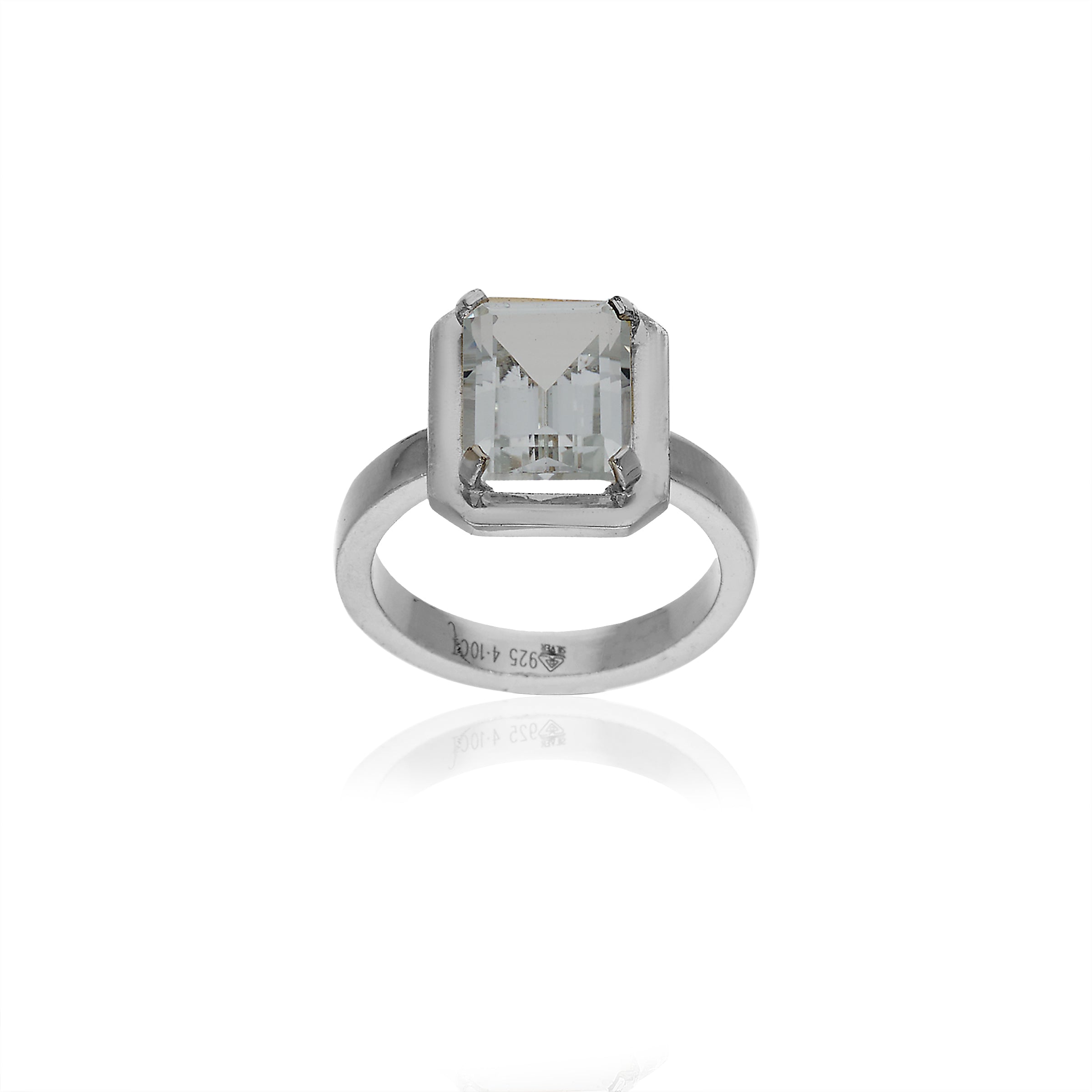 Natural White Topaz 4.10ct (4.51 Ratti) Ring