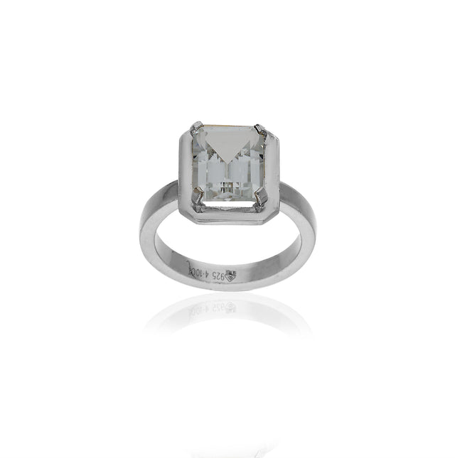 Natural White Topaz 4.10ct (4.51 Ratti) Ring