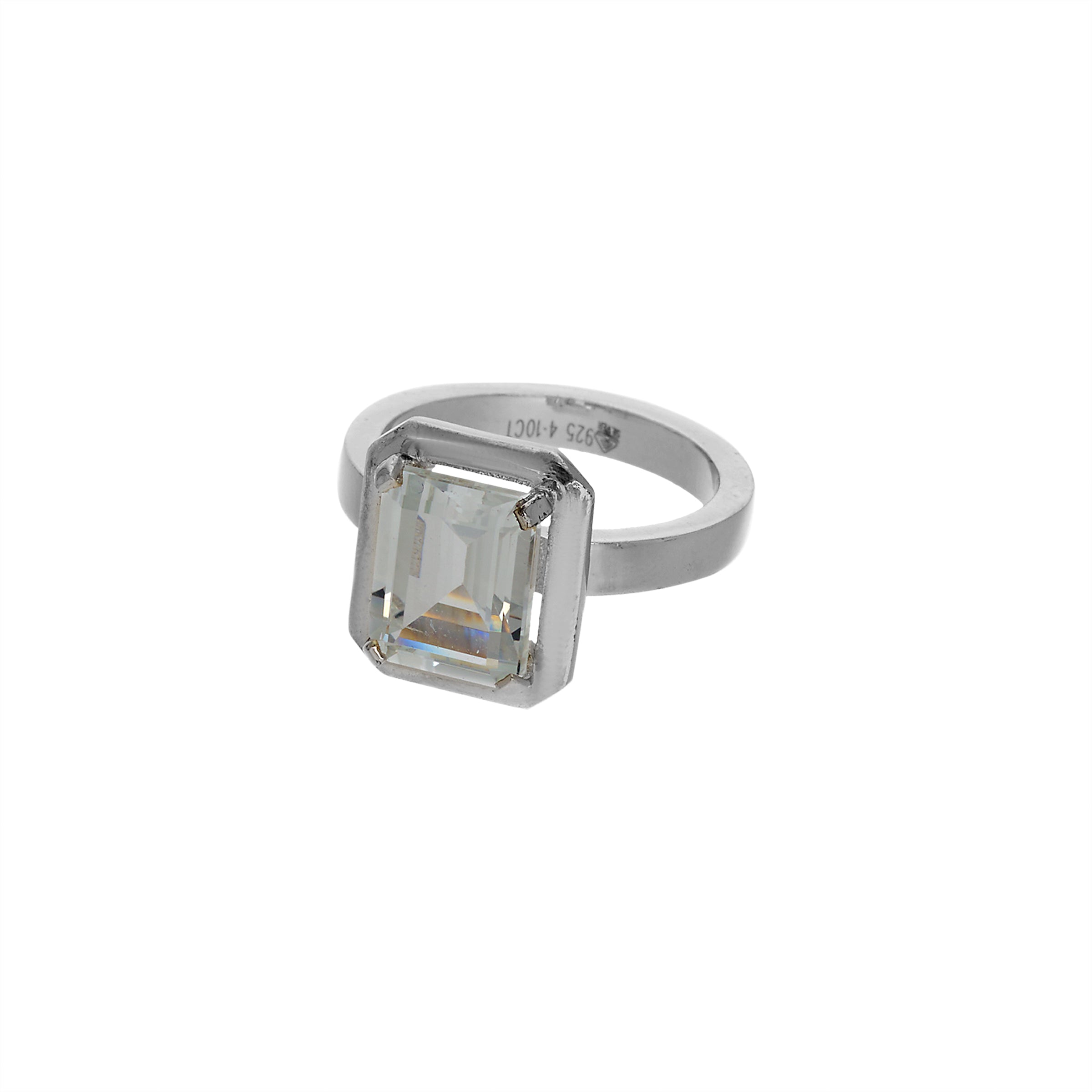 Natural White Topaz 4.10ct (4.51 Ratti) Ring