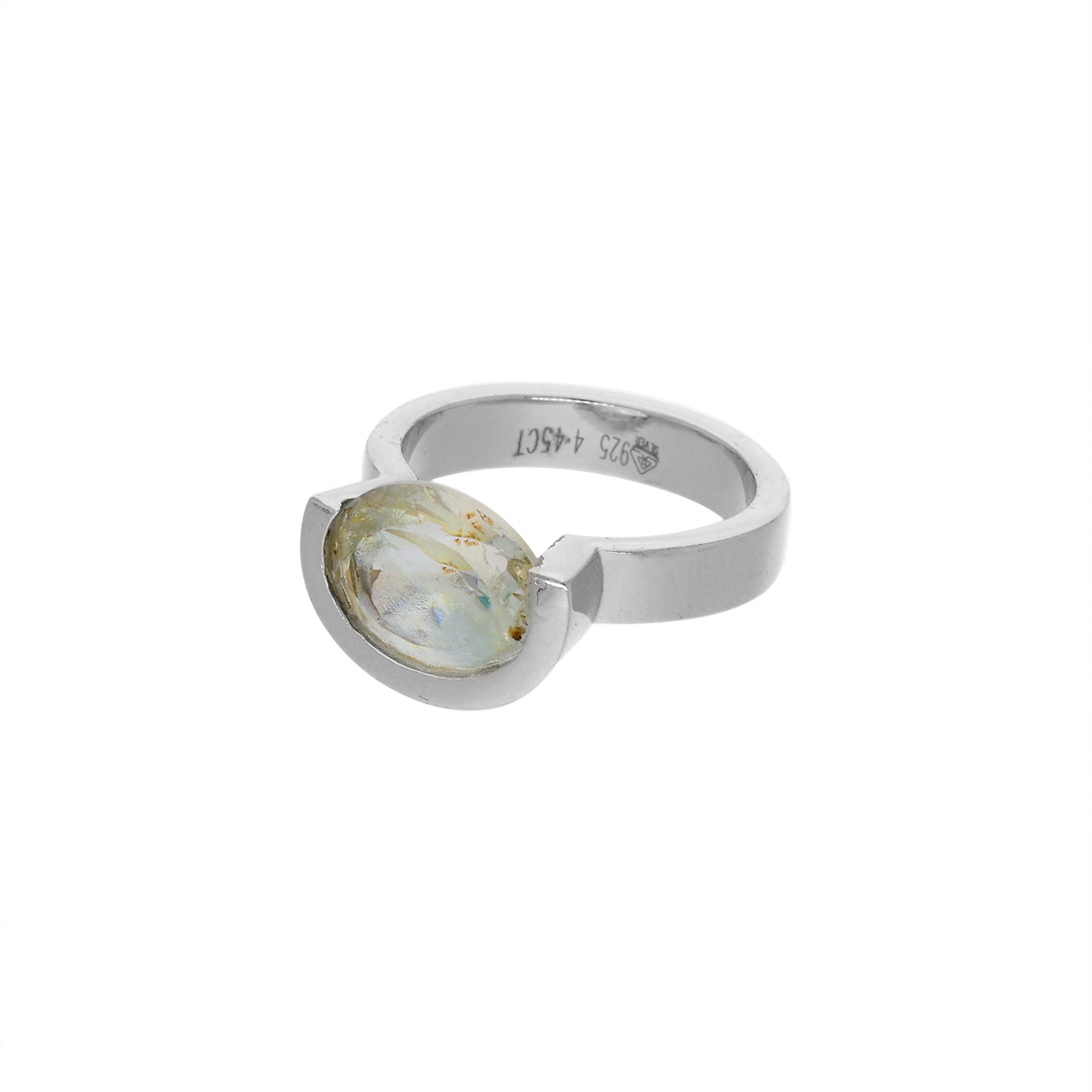 Natural White Topaz 4.45ct (4.90 Ratti) Ring