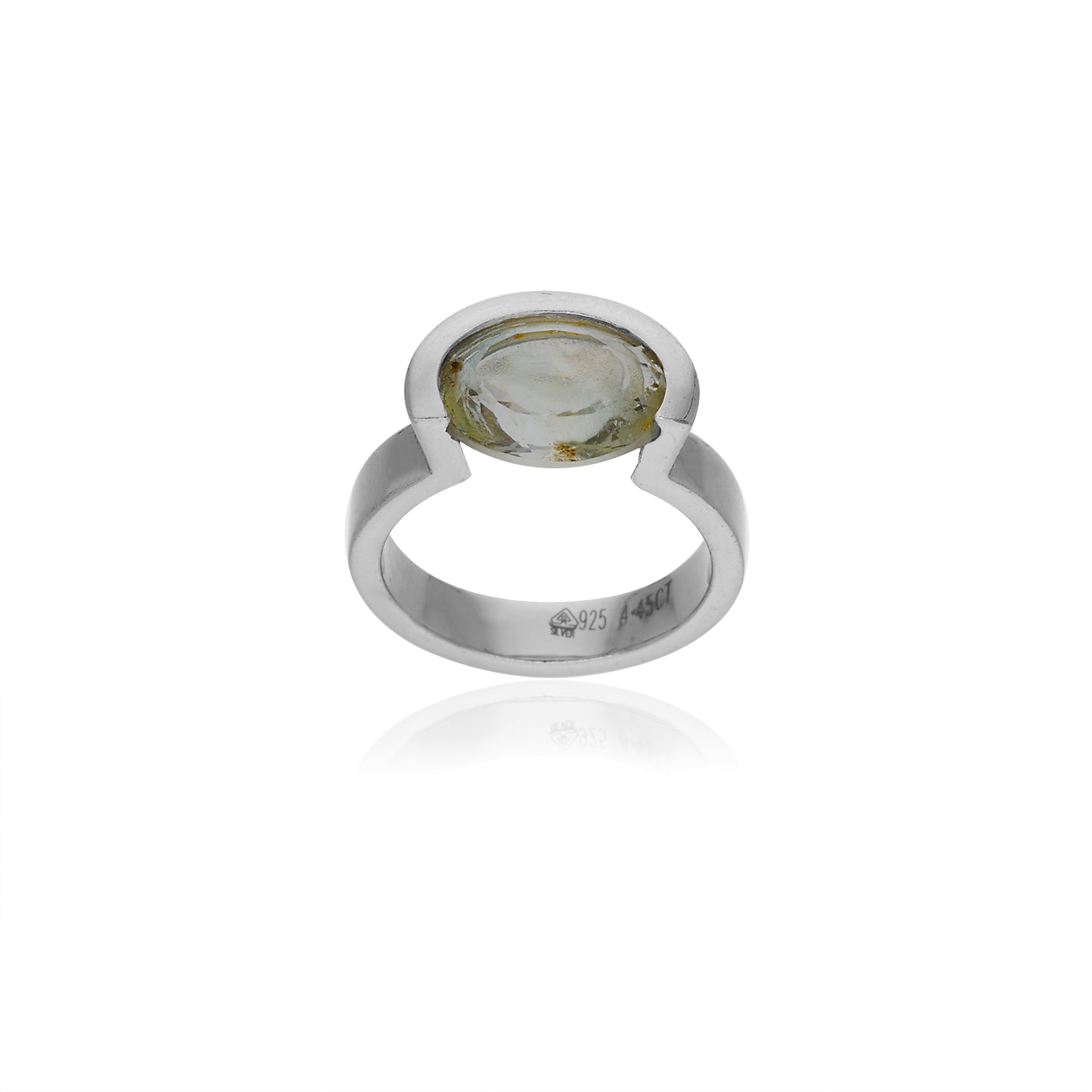 Natural White Topaz 4.45ct (4.90 Ratti) Ring
