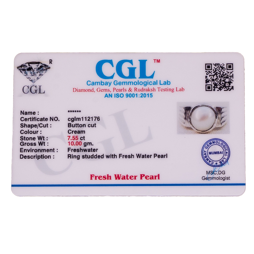 Natural Pearl (Moti) 7.55ct (8.31 Ratti) Ring