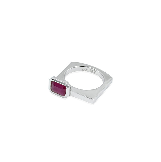 Natural Bangkok Ruby(Manik) 1.25ct(1.37 Ratti) Faceted Cushion Cut Ring