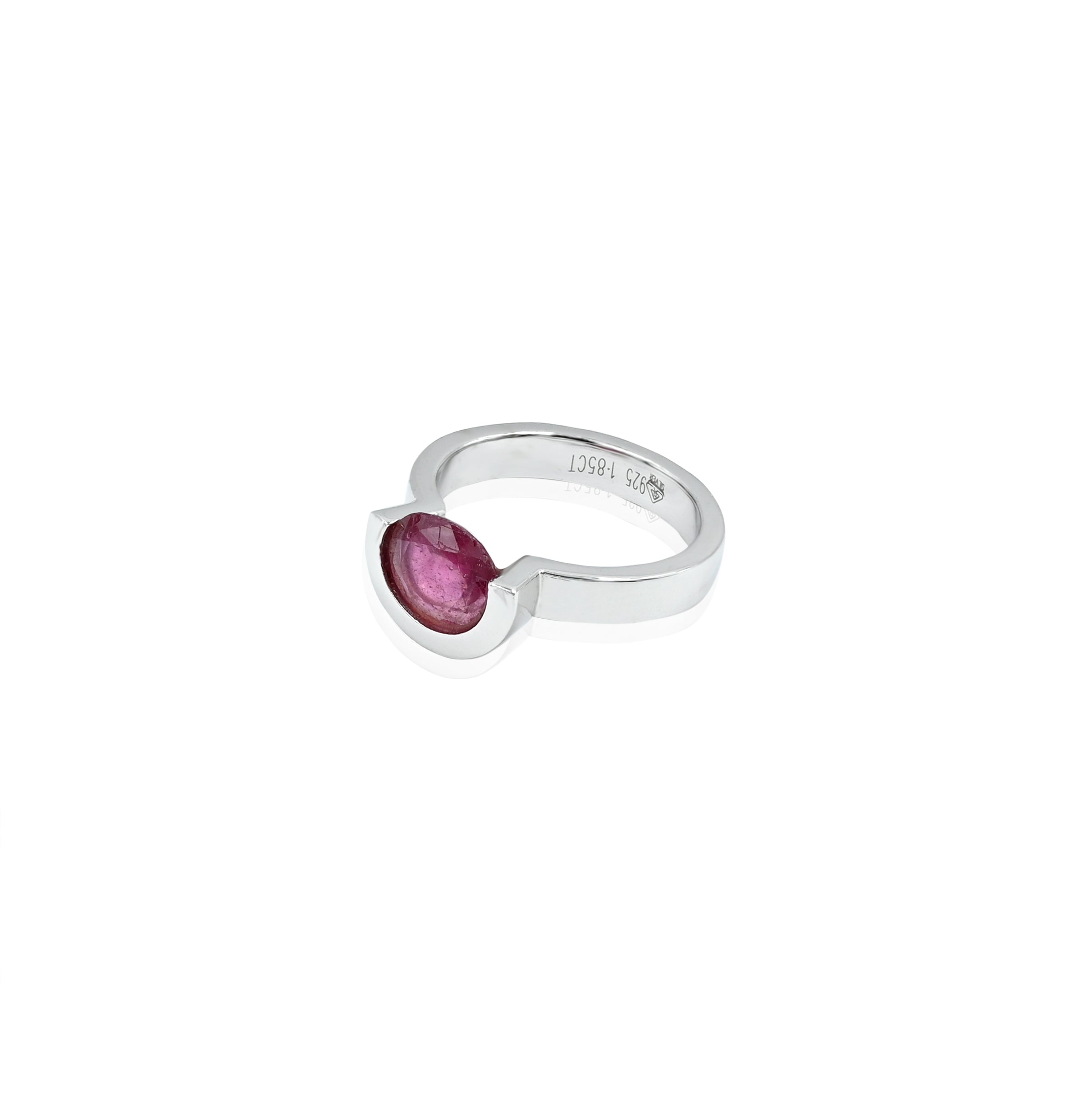 Natural Bangkok Ruby(Manik) 1.85ct(2.03 Ratti) Faceted Cushion Cut Ring