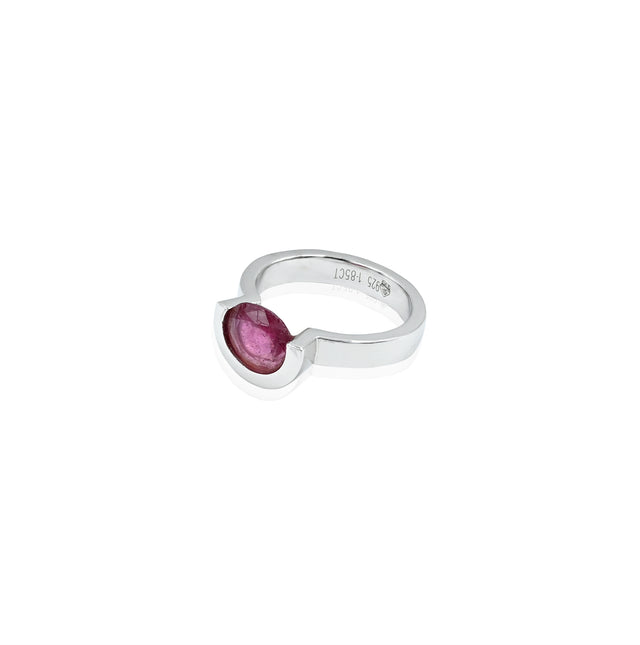 Natural Bangkok Ruby(Manik) 1.85ct(2.03 Ratti) Faceted Cushion Cut Ring