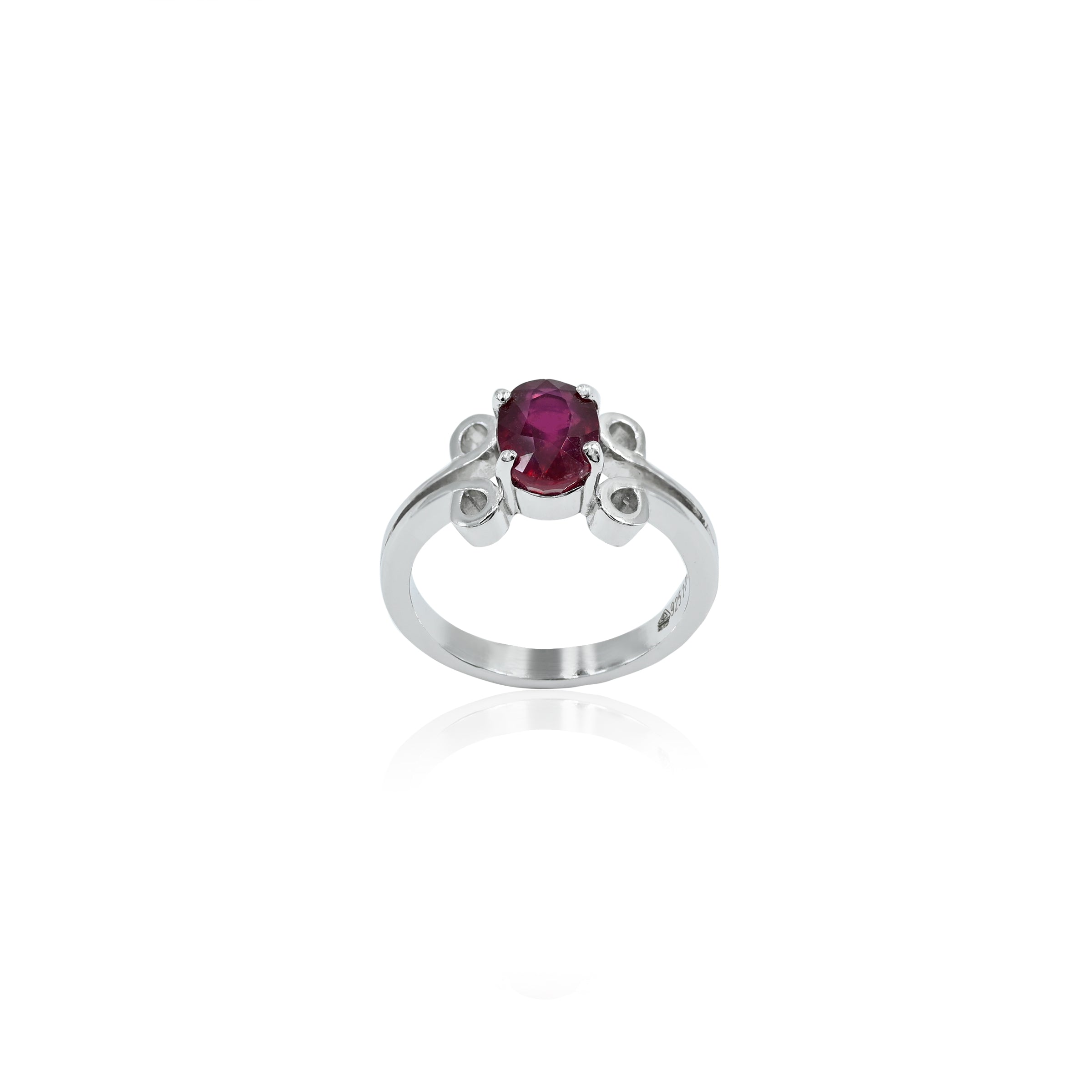 Natural Bangkok Ruby (Manik) 2.20 ct (2.42 Ratti) Faceted Cushion Cut Ring