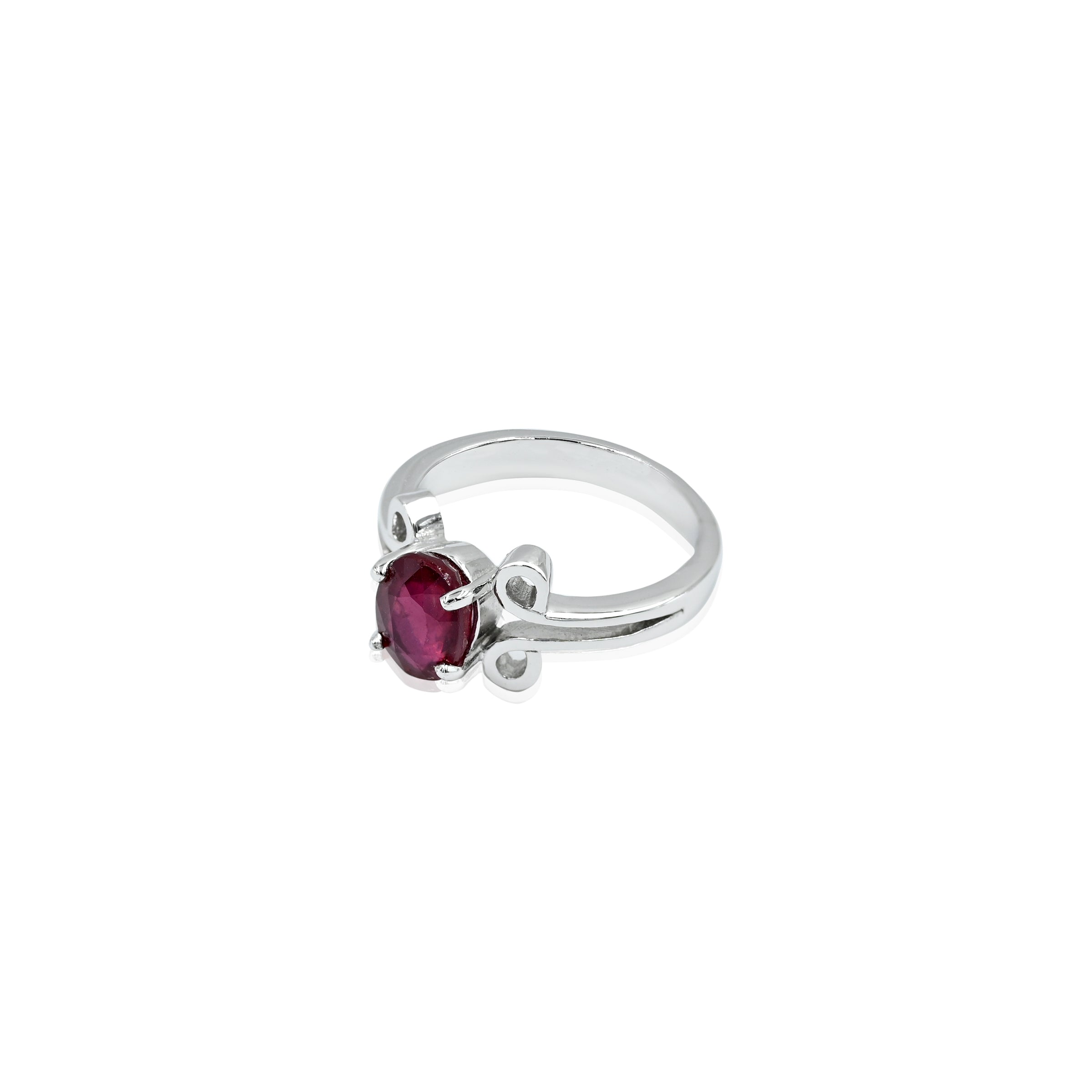 Natural Bangkok Ruby (Manik) 2.20 ct (2.42 Ratti) Faceted Cushion Cut Ring