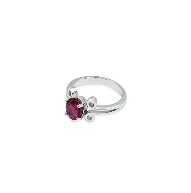 Natural Bangkok Ruby (Manik) 2.20 ct (2.42 Ratti) Faceted Cushion Cut Ring