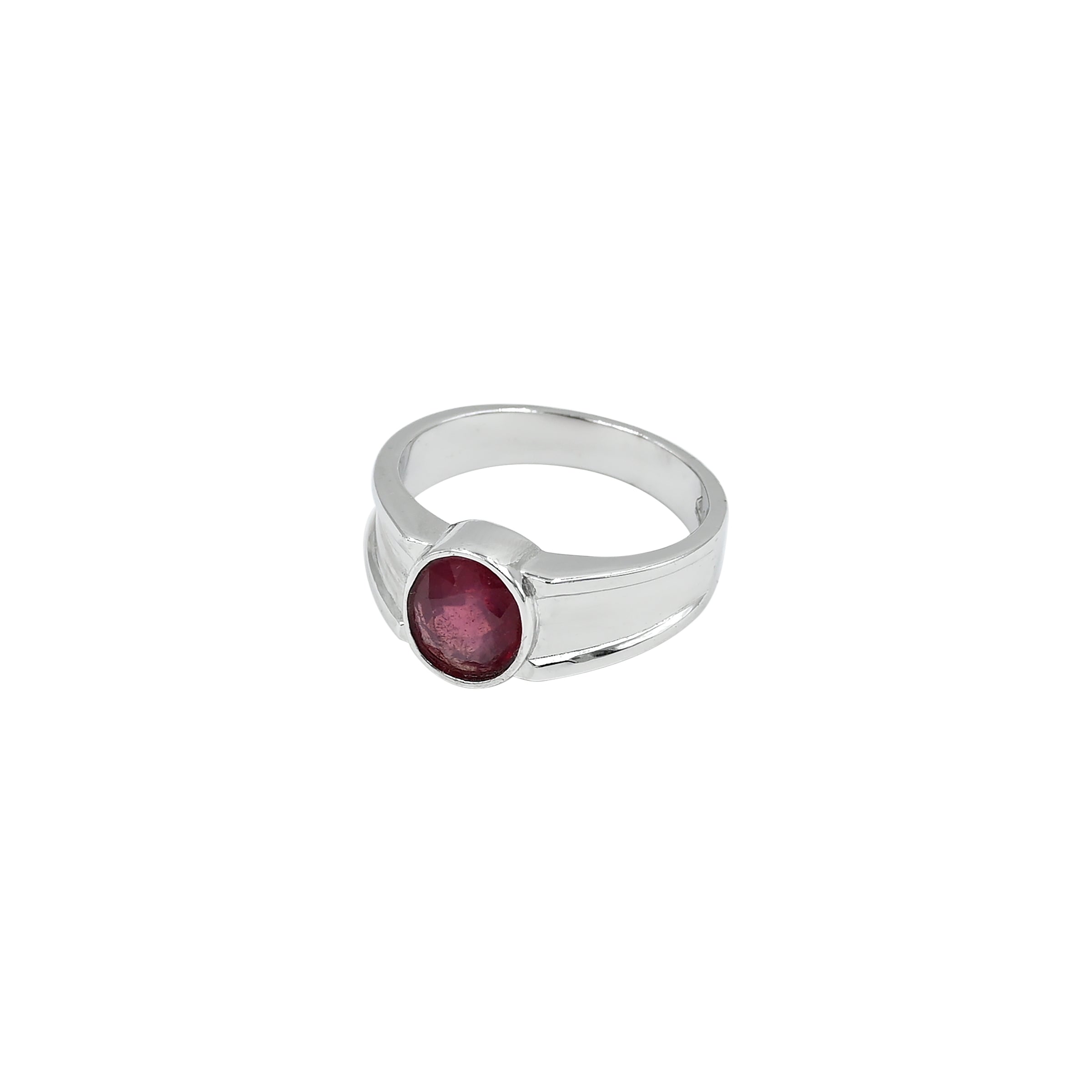 Natural Bangkok Ruby(Manik) 2.55ct (2.81 Ratti) Faceted Oval Cut Ring