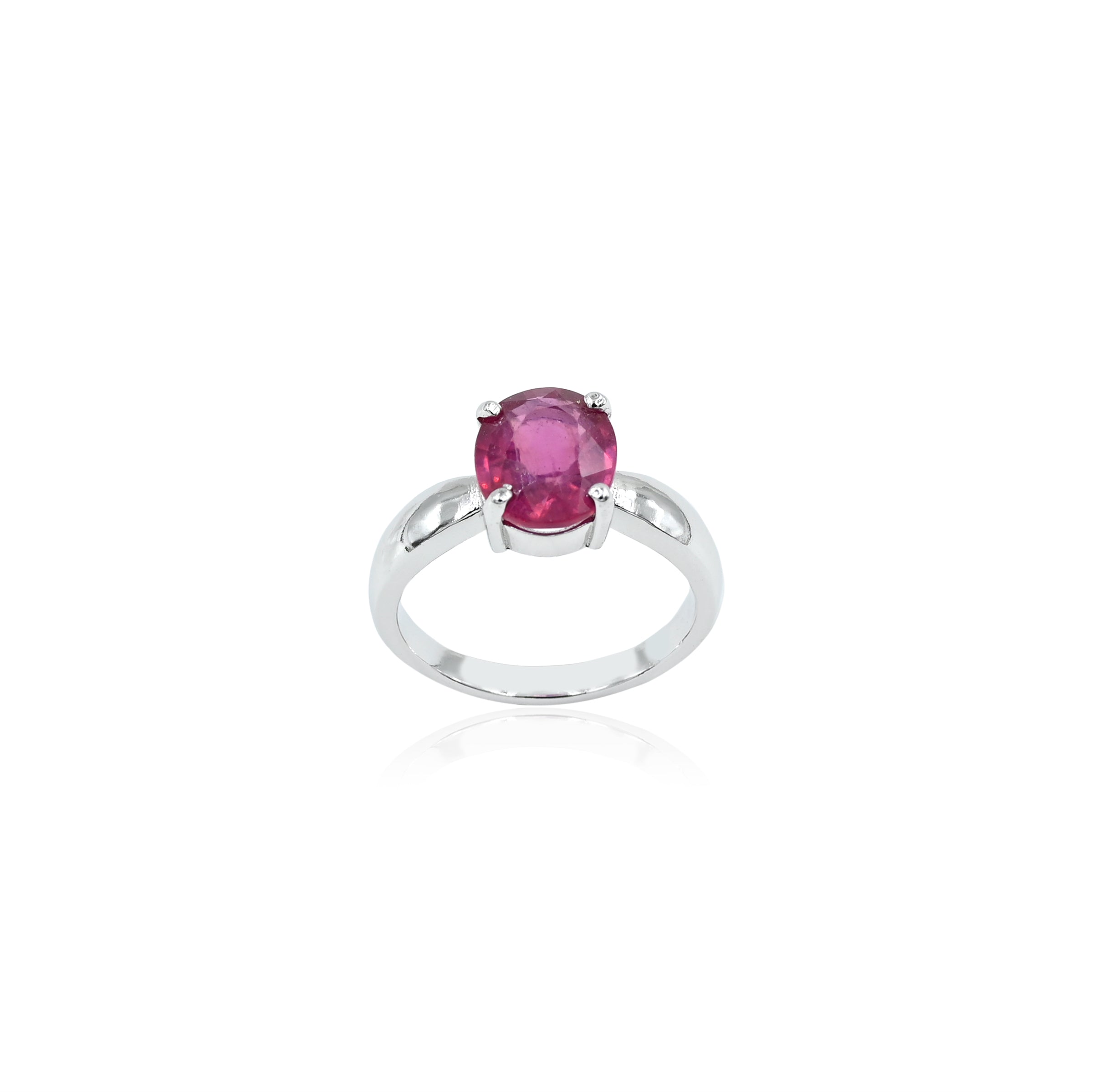 Natural Bangkok Ruby(Manik) 3.50ct(3.85 Ratti) Faceted Cushion Cut Ring