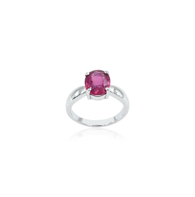 Natural Bangkok Ruby(Manik) 3.50ct(3.85 Ratti) Faceted Cushion Cut Ring