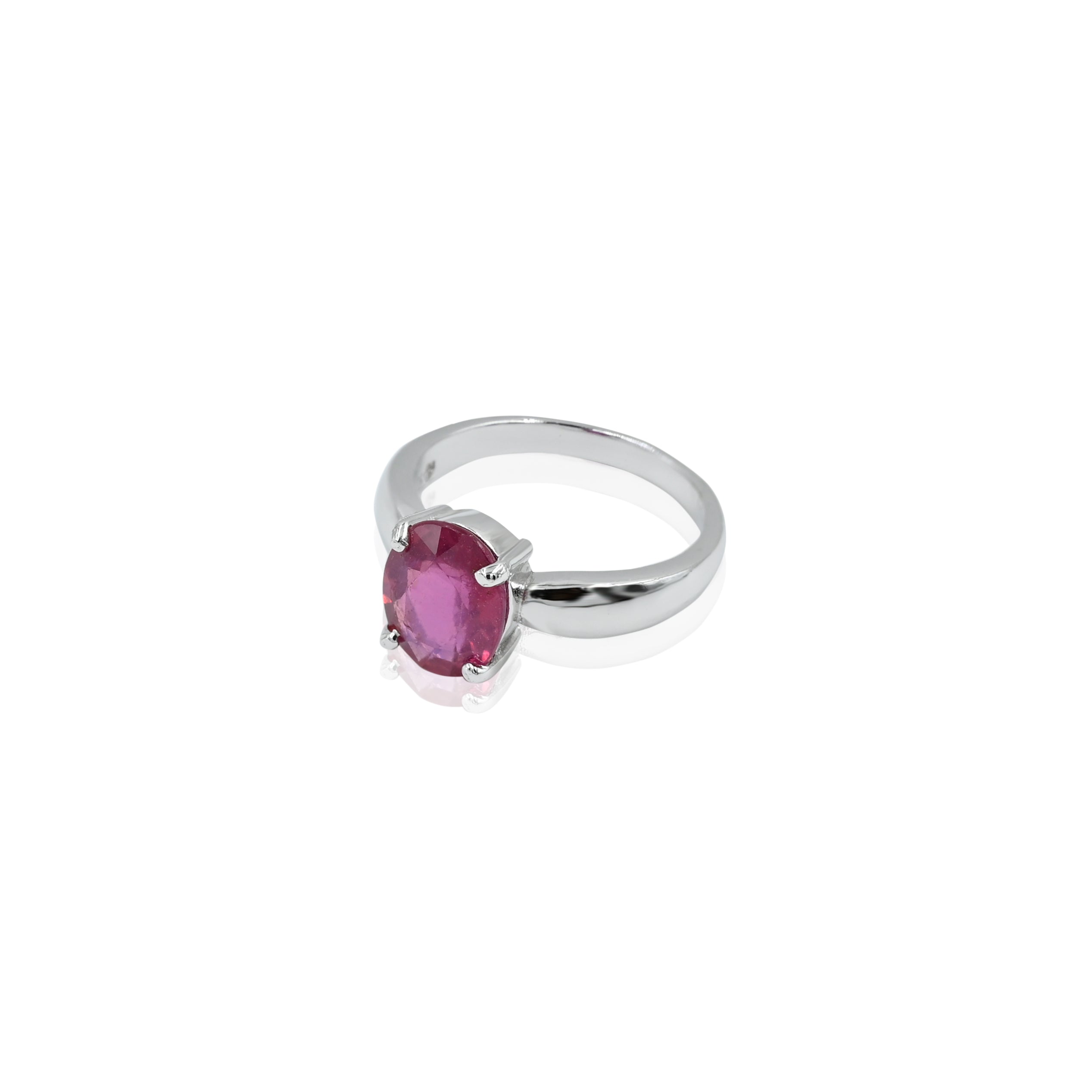 Natural Bangkok Ruby(Manik) 3.50ct(3.85 Ratti) Faceted Cushion Cut Ring