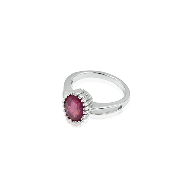 Natural Bangkok Ruby(Manik) 2.70ct(2.97 Ratti) Faceted Cushion Cut Ring