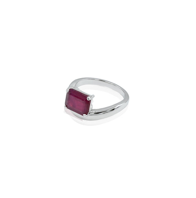 Natural Bangkok Ruby(Manik) 2.75ct(3.02 Ratti) Faceted Cushion Cut Ring