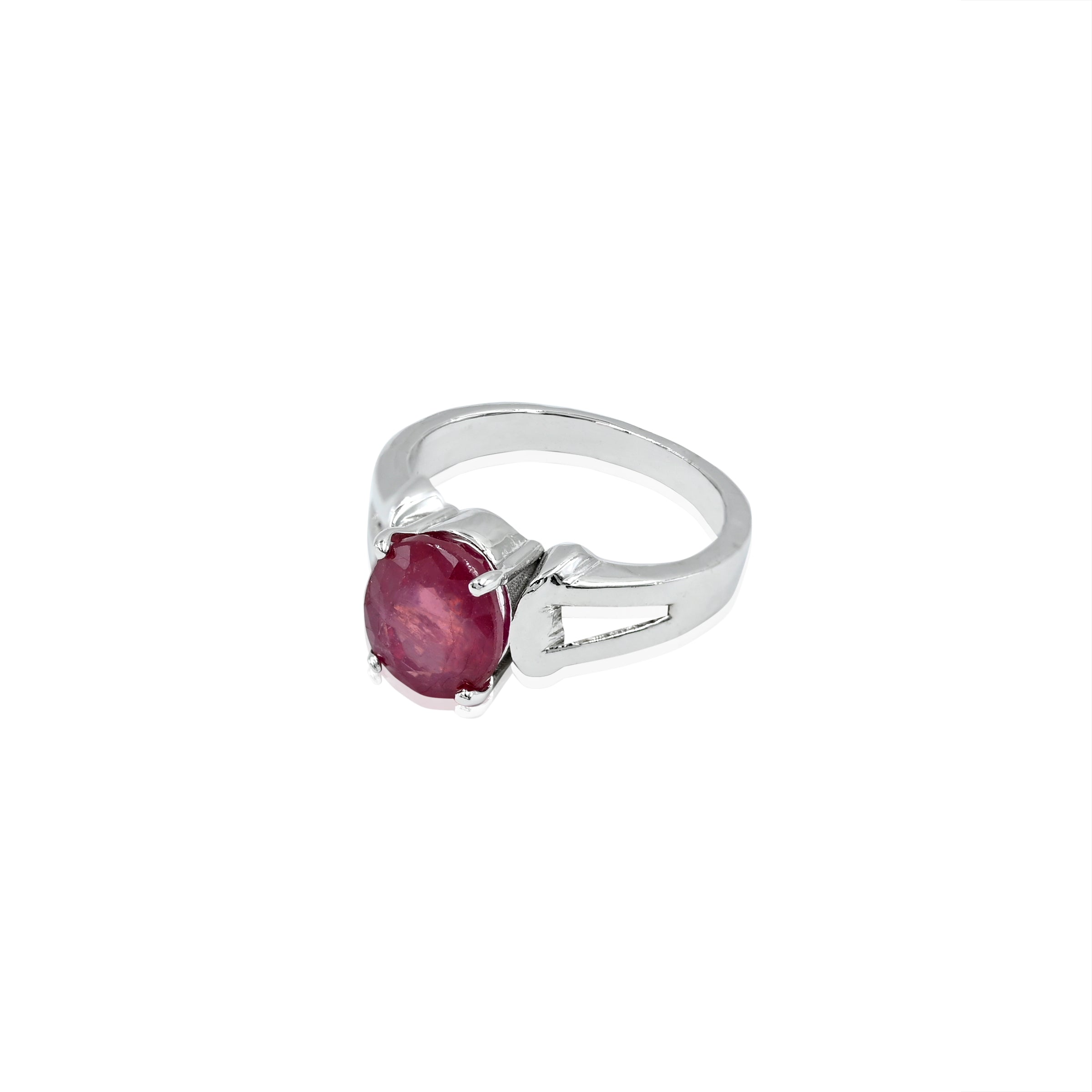 Natural Bangkok Ruby(Manik) 3.50ct(3.85 Ratti) Faceted Emerald Cut Ring