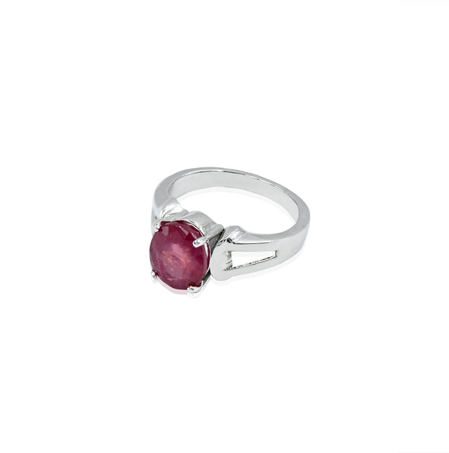 Natural Bangkok Ruby(Manik) 3.50ct(3.85 Ratti) Faceted Emerald Cut Ring